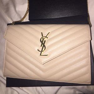 ysl cream bag with silver